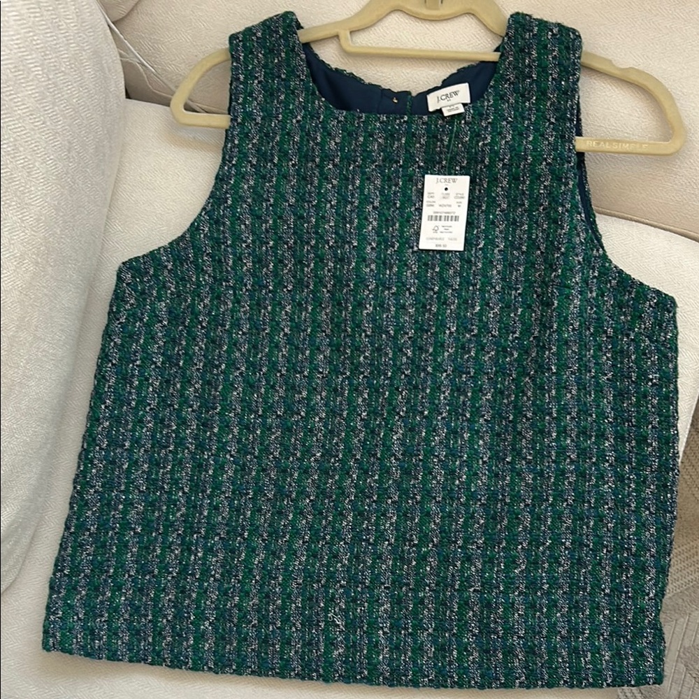 J. Crew Sleeveless Top in Green and Blue